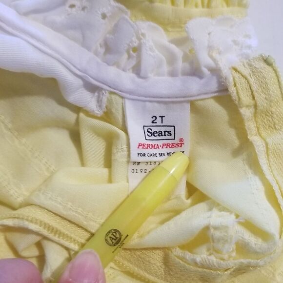 Vintage Sears Baby Dress yellow 2t - Picture 11 of 13